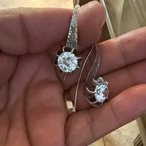 Elegant Silver Floral Earrings